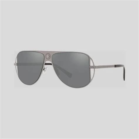 versace quadratische pilotenbrille in blass grau|Versace Grecamania Pilotenbrille für Herren .